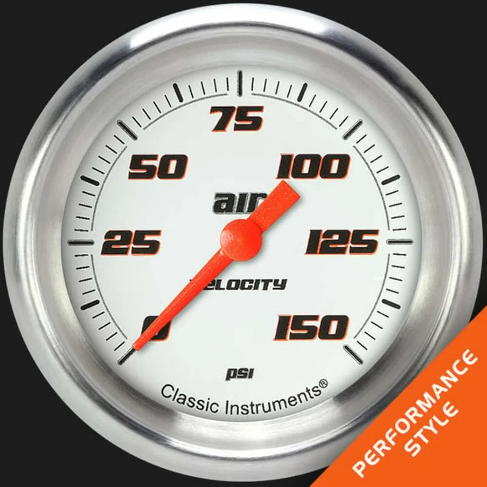 Velocity White 2 5_8_ Air Pressure Gauge VS318WAPF